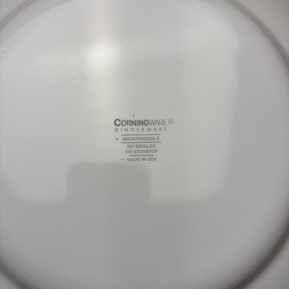 Corning Corelle "Palazzo" 10 3/4" Dinner Plate Blue/Green Rim Microwaveable - Picture 4 of 10